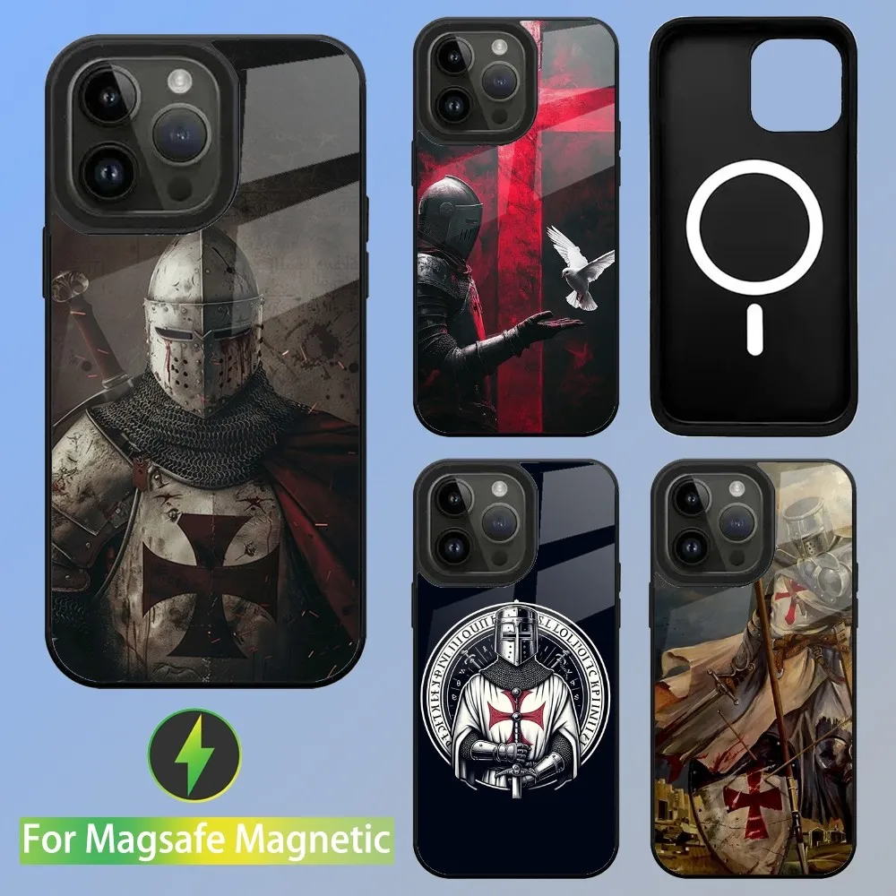 

Knights Templar Phone Case For iPhone 16,15,14,13,12,11,Plus,Pro,Max Mini Magsafe Magnetic Wireless Charging