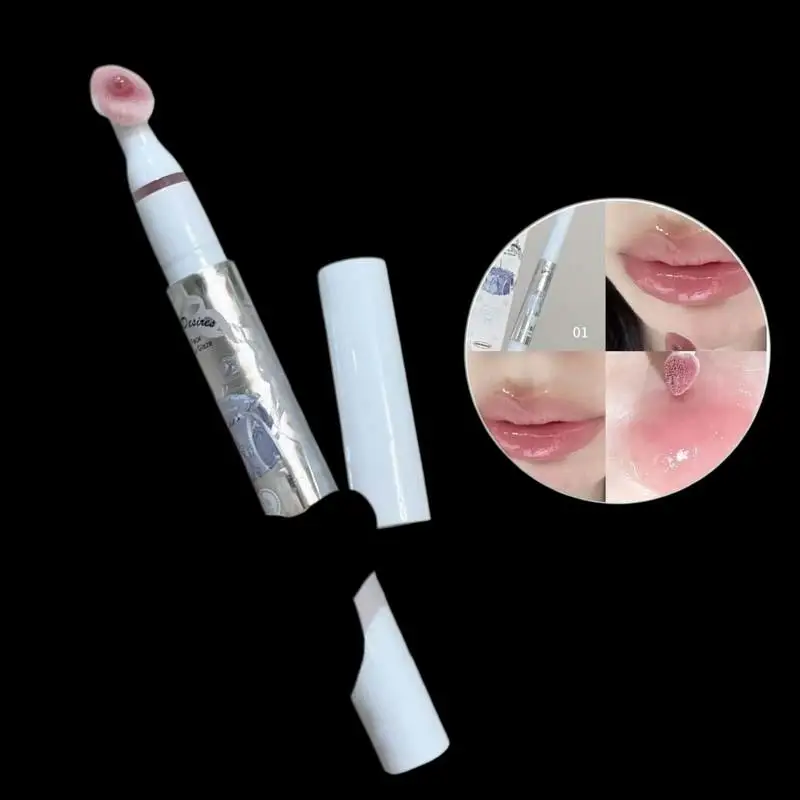 HERORANGE Flat Sponge Head Lip Gloss Moisturize Mirror Lip Glaze Lasting Waterproof Lip Plumping Tint Non Stick Cup Makeup