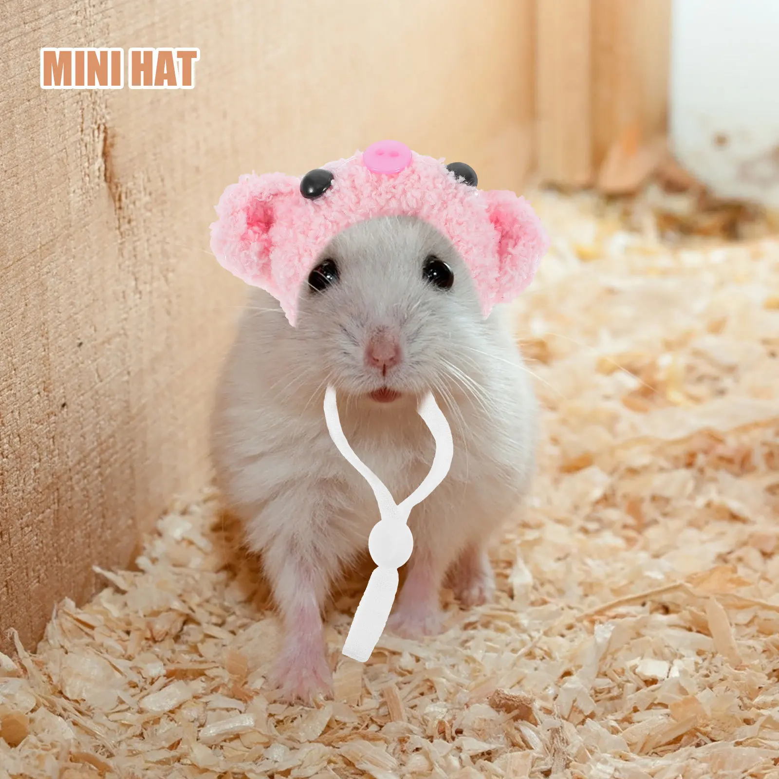 

Mini Pet Hat Adjustable for Hamster Guinea Pig Hedgehog Lizard Cute Knitted Headwear Costume Accessory Small Animal Party