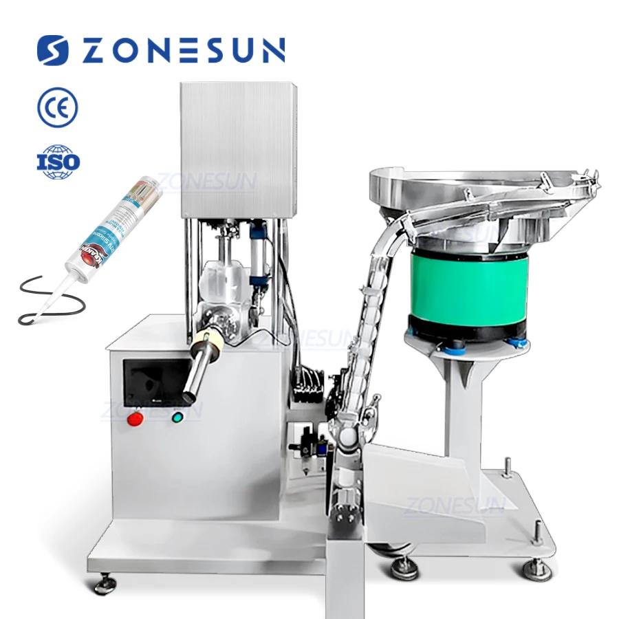 ZS-TGFC1 Semi Automatic High Viscosity Paste Grease Lubricant Oil Glue Silicone Sealant Tube Filling Capping Machine
