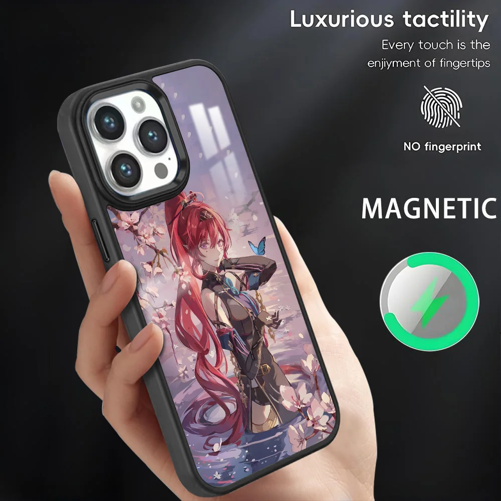

Yinlin Wuthering Waves Phone Case For iPhone 16 15 14 13 12 11 Pro Max Plus Mini Magnetic Magsafe Wireless Charging Cover Coque
