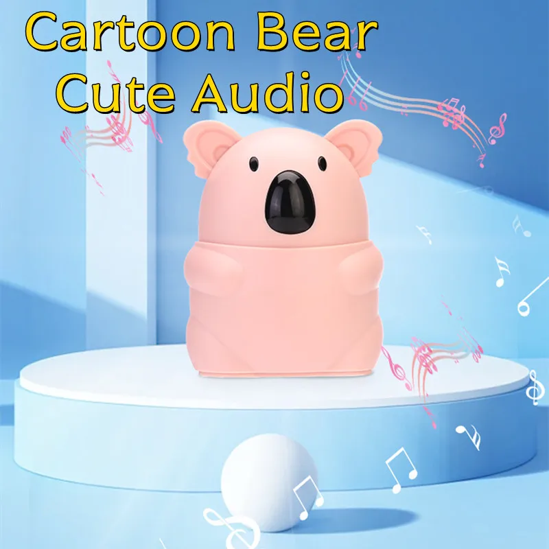 

Портативная беспроводная колонка HIFI Stereo Bluetooth 5.3 в виде милого мультяшного медведя, мини-сабвуфер для настольного использования и улицы, с функцией громкой связи