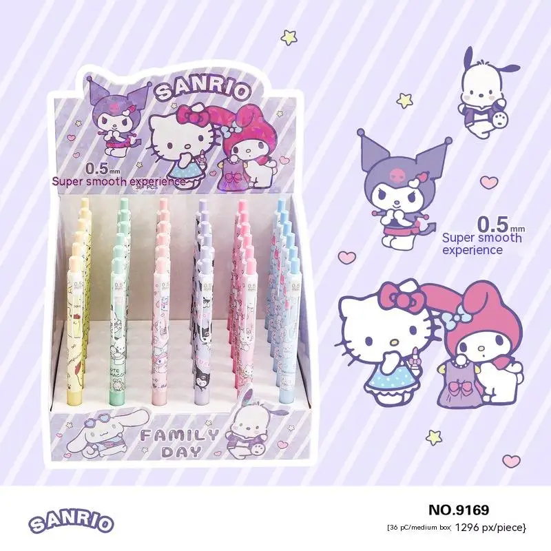 

Sanrio Gel Pen 12/36pcs Kawaii Hello Kitty High-Value Cute Cartoon Quick-Drying Student Writing Pen School Office Stationery