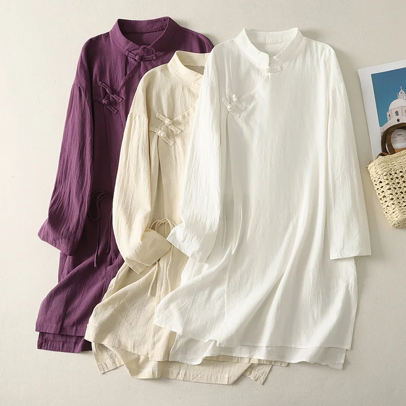 

Весенняя новинка: винтажная китайская хлопково-льняная юбка миди с пуговицами и завязками, в стиле дзен, до колен, с завышенной талией