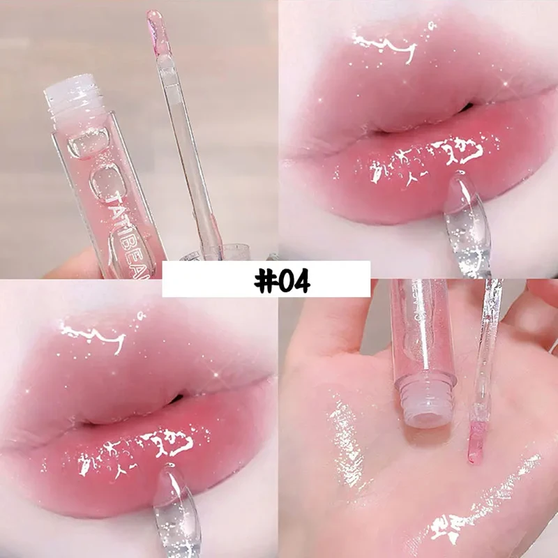 Cherry Pink Mirror Lip Gloss grassoccio Glitter Crystal Crystal Jelly Waterproof Moisturize Long Lasting Sexy Oil Lip Tint Makeup