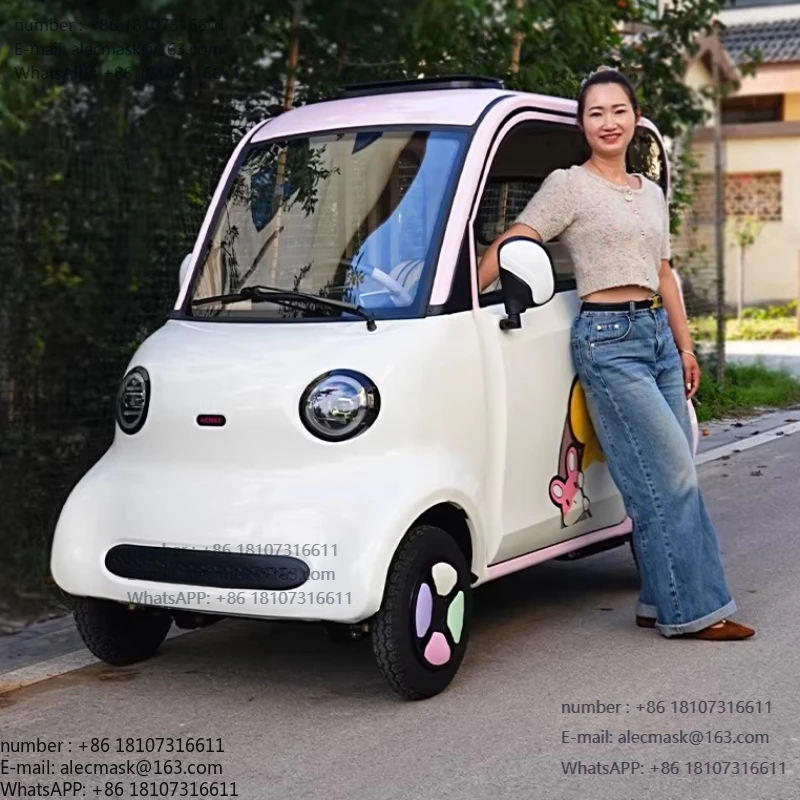 

Electric four-wheeler household new low-speed full-shed scooter women's small closed battery car pick-up and drop-off minibus