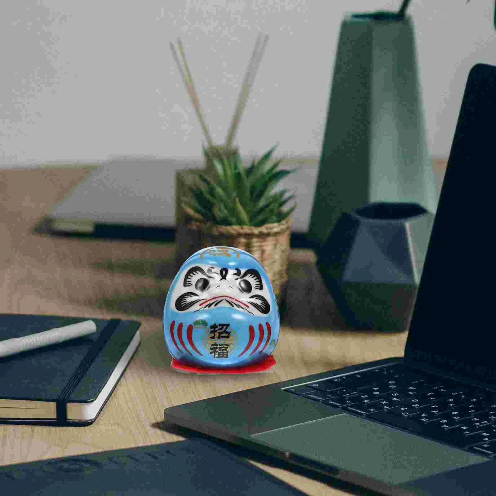 Dharma Eggs Bling Decorations for Home Daruma Interior Ceramic Statue Ceramics Crafts