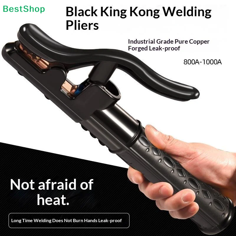 1Pcs Heat Resistant Welding Tongs Heavy Duty Labor-Saving Design Welding Electrode Holder Insulated Handle Ergonomic