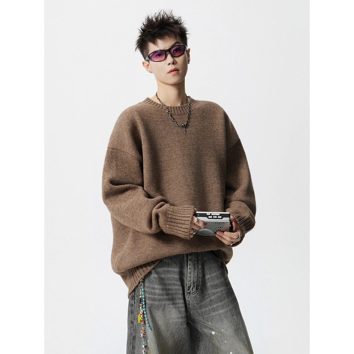 

LAPPSTER Winter Korean Fashions O Neck Vintage Sweater Pullovers Black Fall Harajuku Outerwear Men Green Graphic Knitted Sweater