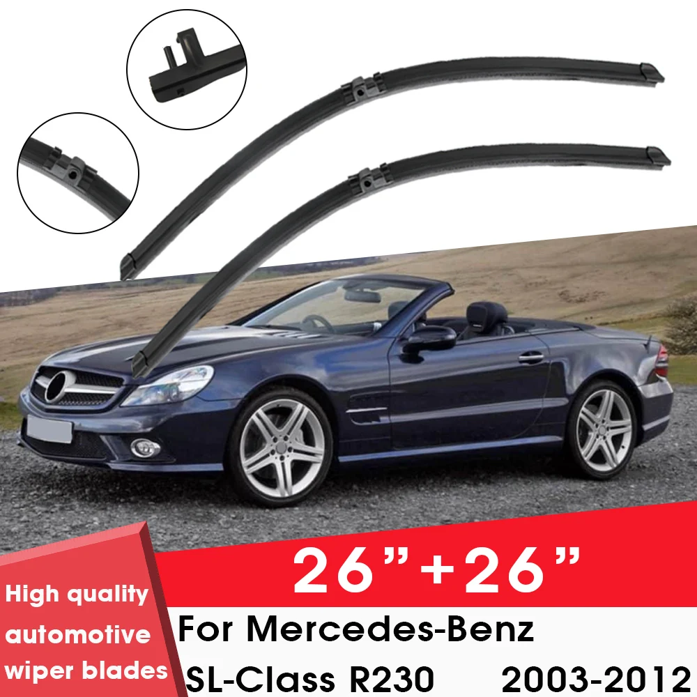 

Car Wiper Blade For Mercedes-Benz SL-Class R230 2003-2012 26"+ 26" Windshield Windscreen Clean Naturl Rubber Car Accessories