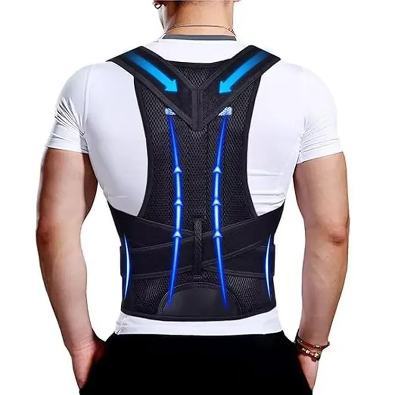 FSPG Adjustable Breathable Shoulder Belt Back Posture Orthotics Back Support Bracket