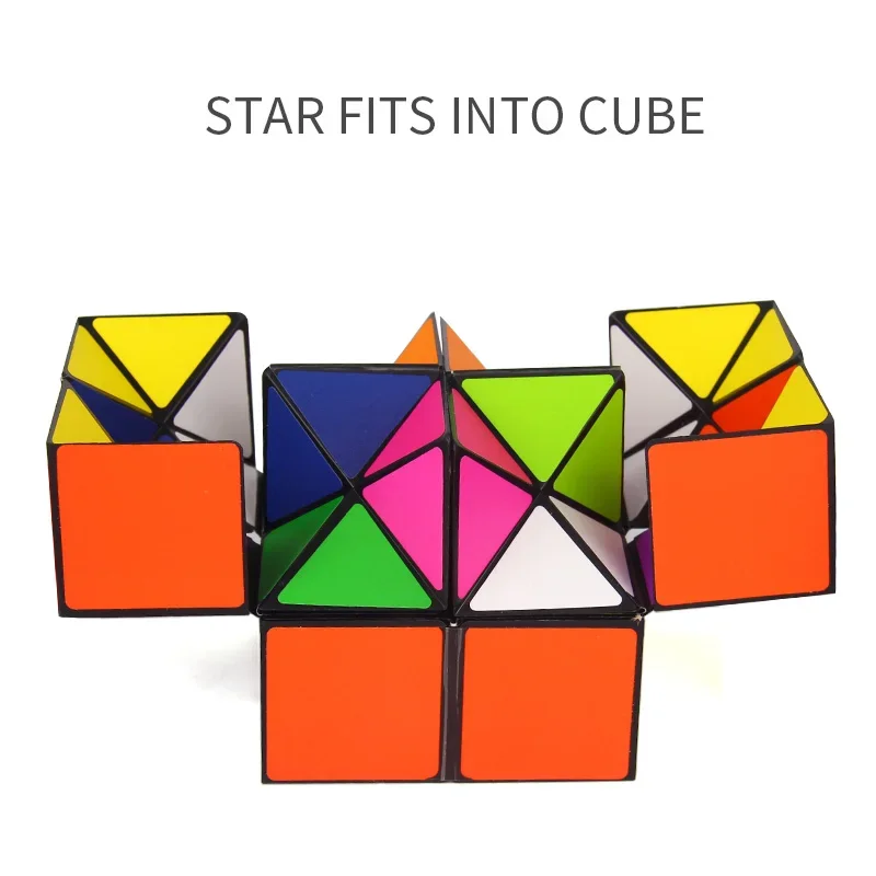 2pcs Set Colorful Folding Cube Magic Star Infinite Cube Puzzle Toy Children Kids Gift Toy Youth Adult Instruction