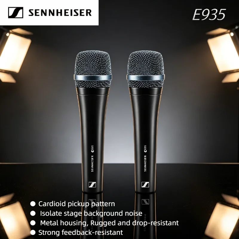 

Профессиональный вокальный микрофон Sennheiser E935, ручной, проводной, динамический, кардиоидный, для живого пения, караоке, студийной записи, 2 шт.