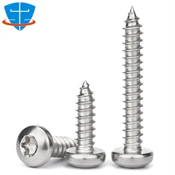 M2 M2.3 M2.6 M3 M3.5 M4 M5 M6 304 Stainless Steel Torx Hexalobular Socket Round Head Tapping Screws Pan Head Six-Lobe Wood Screw