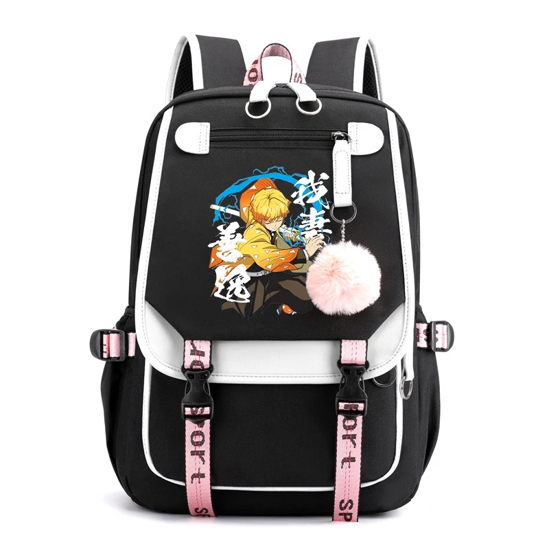 

Hot Anime Agatsuma Zenitsu Printed Personality Harajuku Backpack Girl School Bag Laptop Bag Women Men Travel Bag Daily Backpack