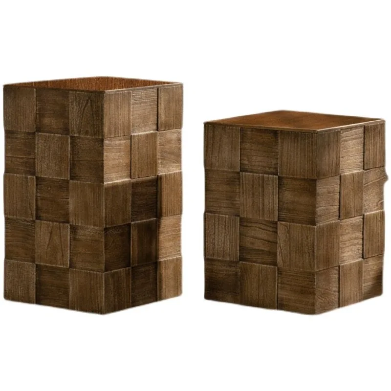 

Retro solid wood coffee table, American living room sofa side table