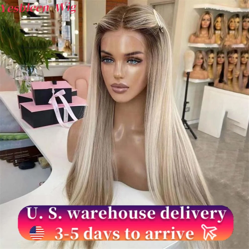 13X6 P18/613 Honey Blonde Human Hair Lace Frontal Wigs 28 30 Long Inch 180% Brazilian Remy 13X4 Transparent Lace Front Wigs