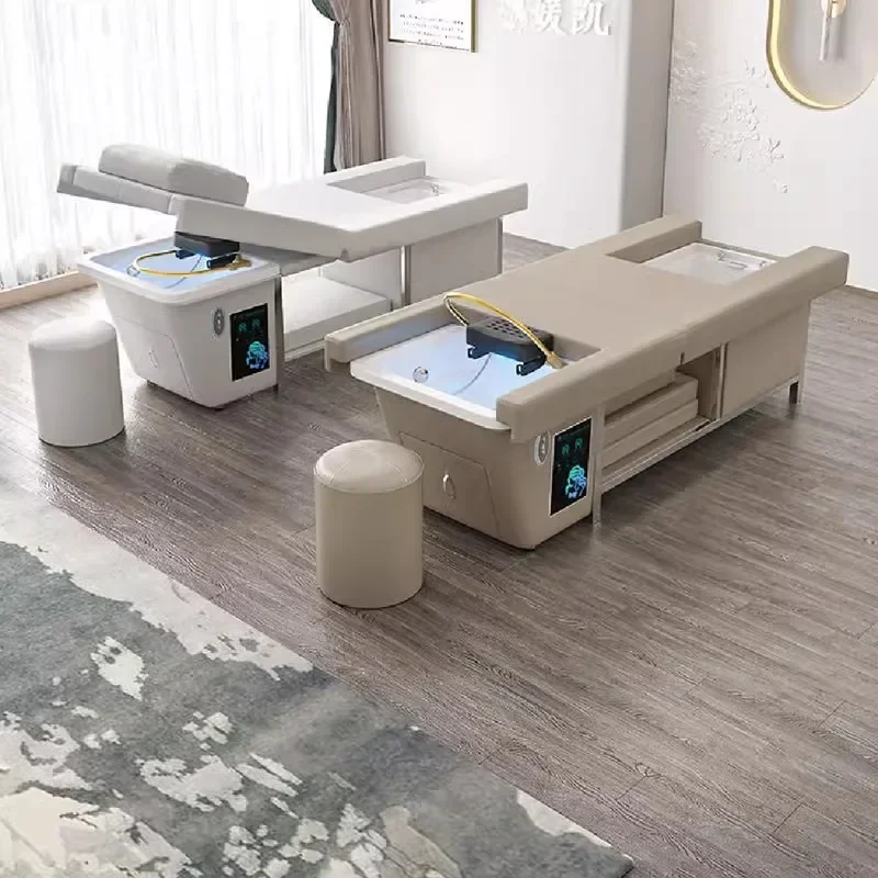 Nordic Water Cycle Shampoo Chairs Modern Luxury Ergonomics Comfort Shampoo Bed Haircutting Salon Furniture Silla Peluqueria FYSC