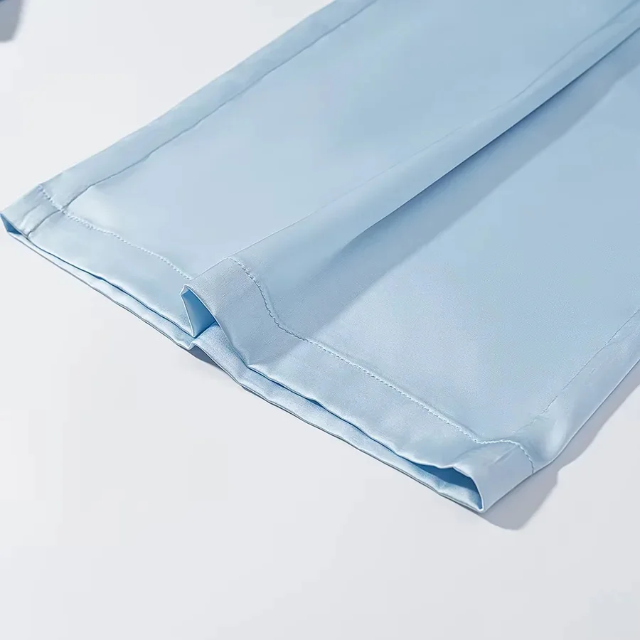 KONDALA Damen Elegantes Schickes Hosenset Blaue Spitze Durchsichtige Kurze Oberteile, Kordelzug Weite Hosen 2026 Sommer Trendiges Urlaubsset – Detail 15