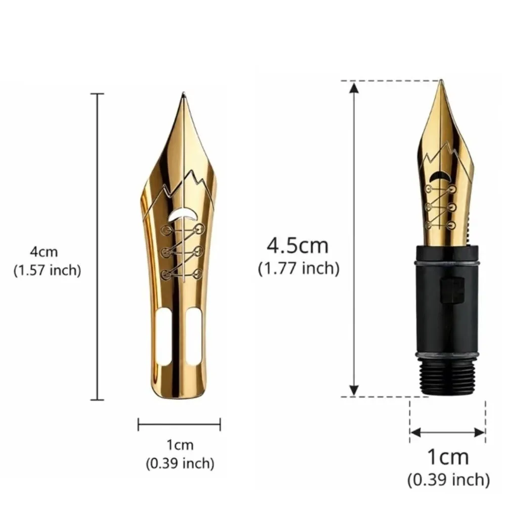Metal Calligraphy Pen Nib Flexible Tip Elastic Rebound Elastic Replacement Nib Threaded Feed Section Black Plated Pointed Nib