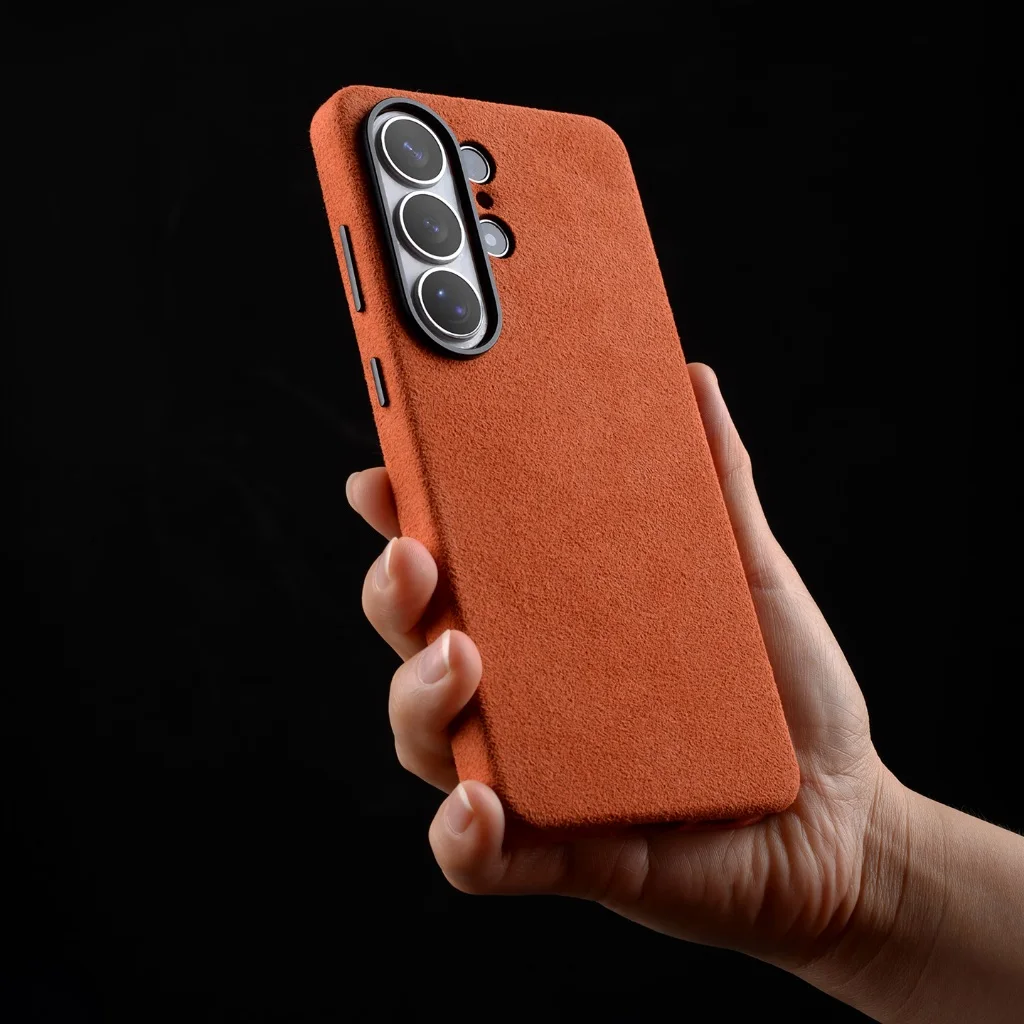 Melkco Strong Magnetic Phone Case for Samsung Galaxy S26 Ultra Metal Buttons Supercar Interior Same Suede Leather Cover With Box