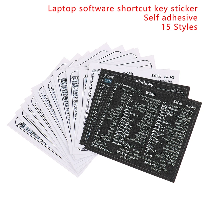 Stiker pintasan Keyboard referensi Windows PC, untuk PC Laptop Desktop MACBOOK Laptop perangkat lunak stiker pintasan