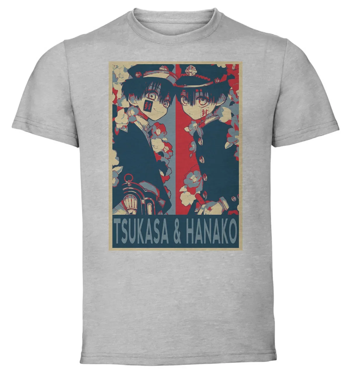 T-Shirt Unisex Grey Propaganda - Toilet Bound Hanako Kun - Tsukasa & Hanako SA0853