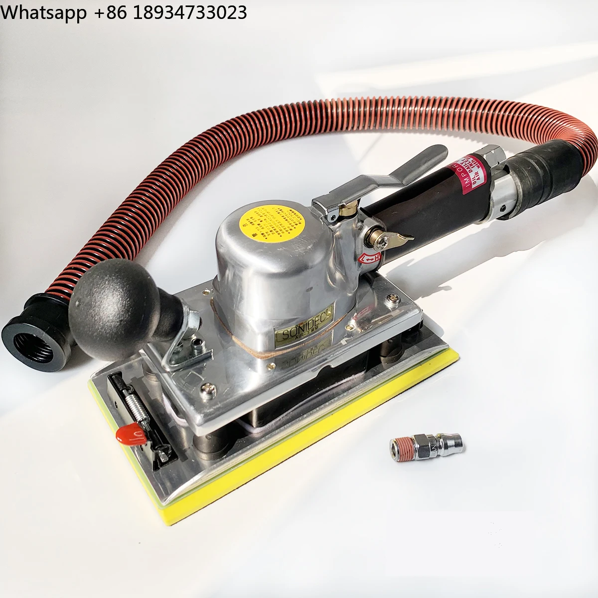 SONIDEC Industrial Pneumatic Sander Rectangular 93x176mm/112x218mm Dust/Non-Dust Pad for Wood Metal Tile Grinding & Polishing
