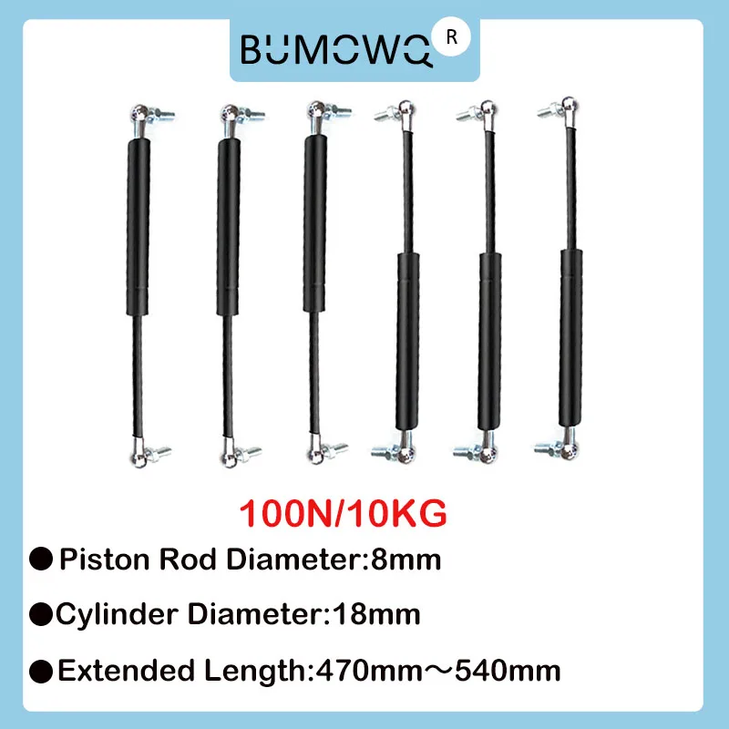 1PC 470mm-540mm 10kg/100N Car Gas Strut Bars Furniture Strut Bar Universal  Gas Shock Absorber Hydraulic Lift Kitchen Cabinet