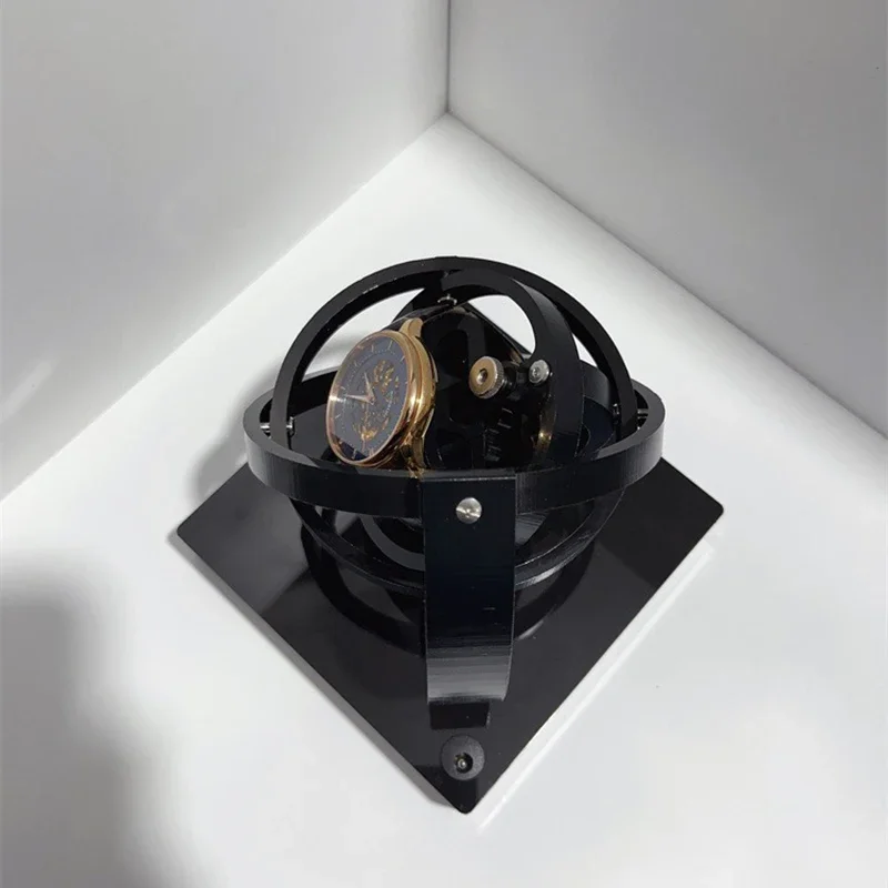 مجسمة ماكينة لف ساعات أوتوماتيكية عرض فاخرة ملفاف ساعة ميكانيكية الدوران الدوار 360 الرجال الغزل اللفاف الدورية محرك #6