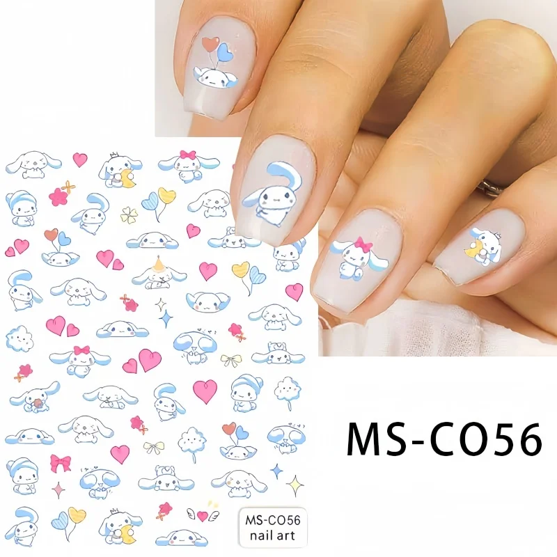 1PCS Cartoon Hello Kitty Stickers Anime My Melody Cinnamoroll Kuromi Pochacco Pompom Purin Stickers For Nails DlY Press On Nails