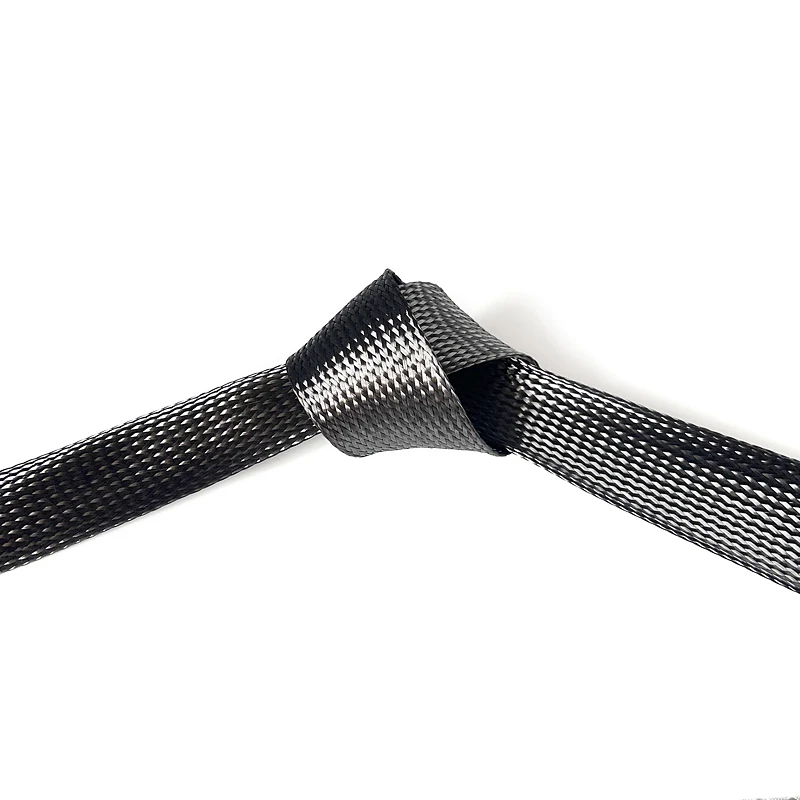 ID 4~80mm Black Carbon Fiber Sleeving- High Density & Abrasion Resistant  protecting wires Shield Wire Cable Tube Sheath Sleeve