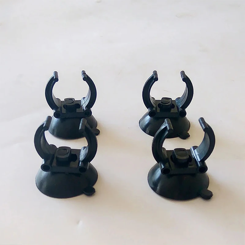 Schwarzer Standard-Heizstabhalter-Clip für Aquarien, 4 Stück Aquarium-Heizstab-Saugnapf mit 0,98 Zoll Clip