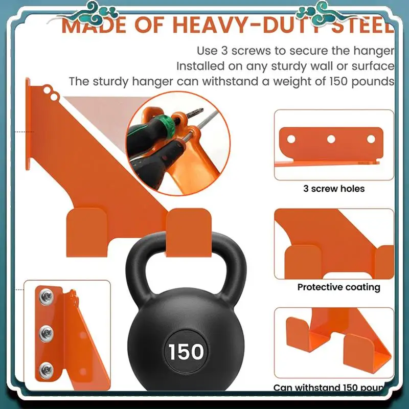 

Premium 2PCS Chainsaw Hanger Wall Mount Metal Heavy Duty Garage Organization Garage Storage Rack Organizer