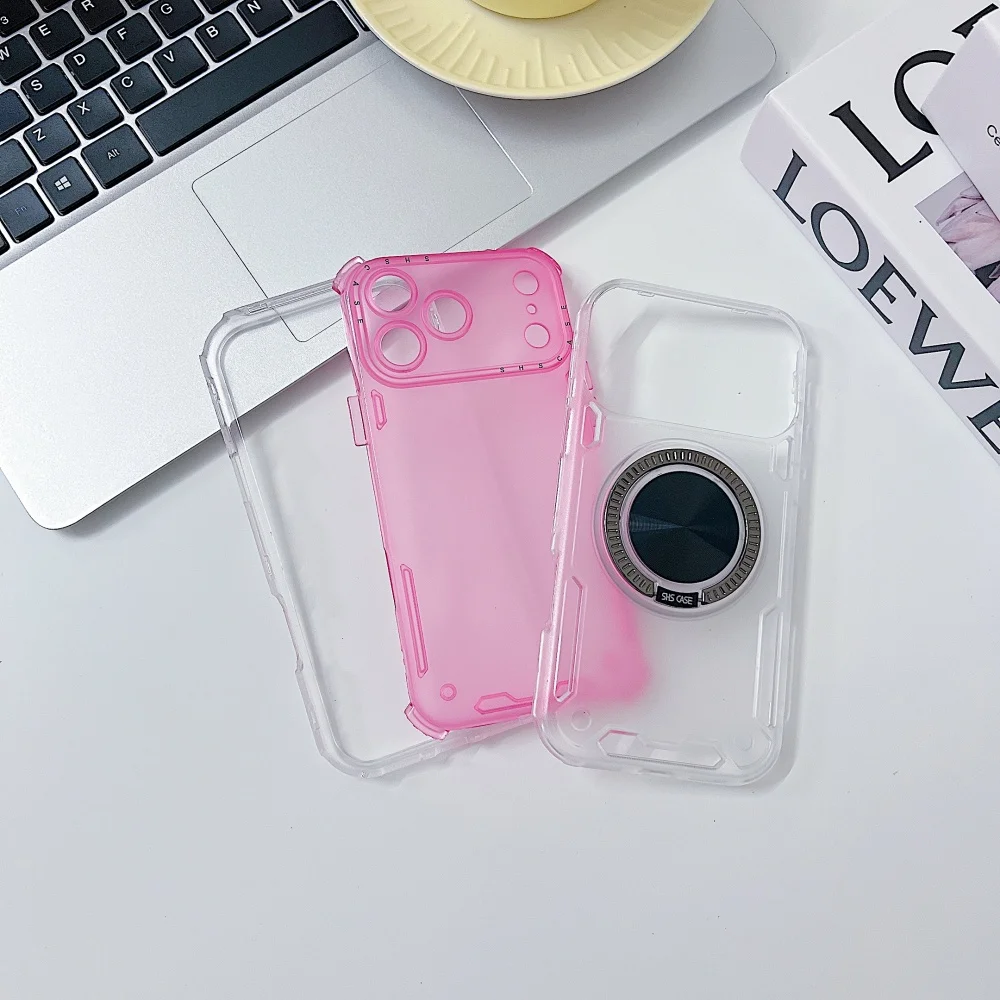 

Luxury Shockproof Magnetic Bracket For Magsafe Clear Case For iPhone 17 Air 16 Plus 17 15 14 13 Pro Max With Holder Stand Cover