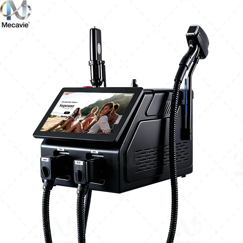 Hochleistungs-2-in-1-Diodenlaser-Haarentfernungsgerät Pikosekunden-Laser-Maschine 755 808 1064nm Multiwellenlängen-Schmerzfreier Haarentferner Tattoo-Entferner