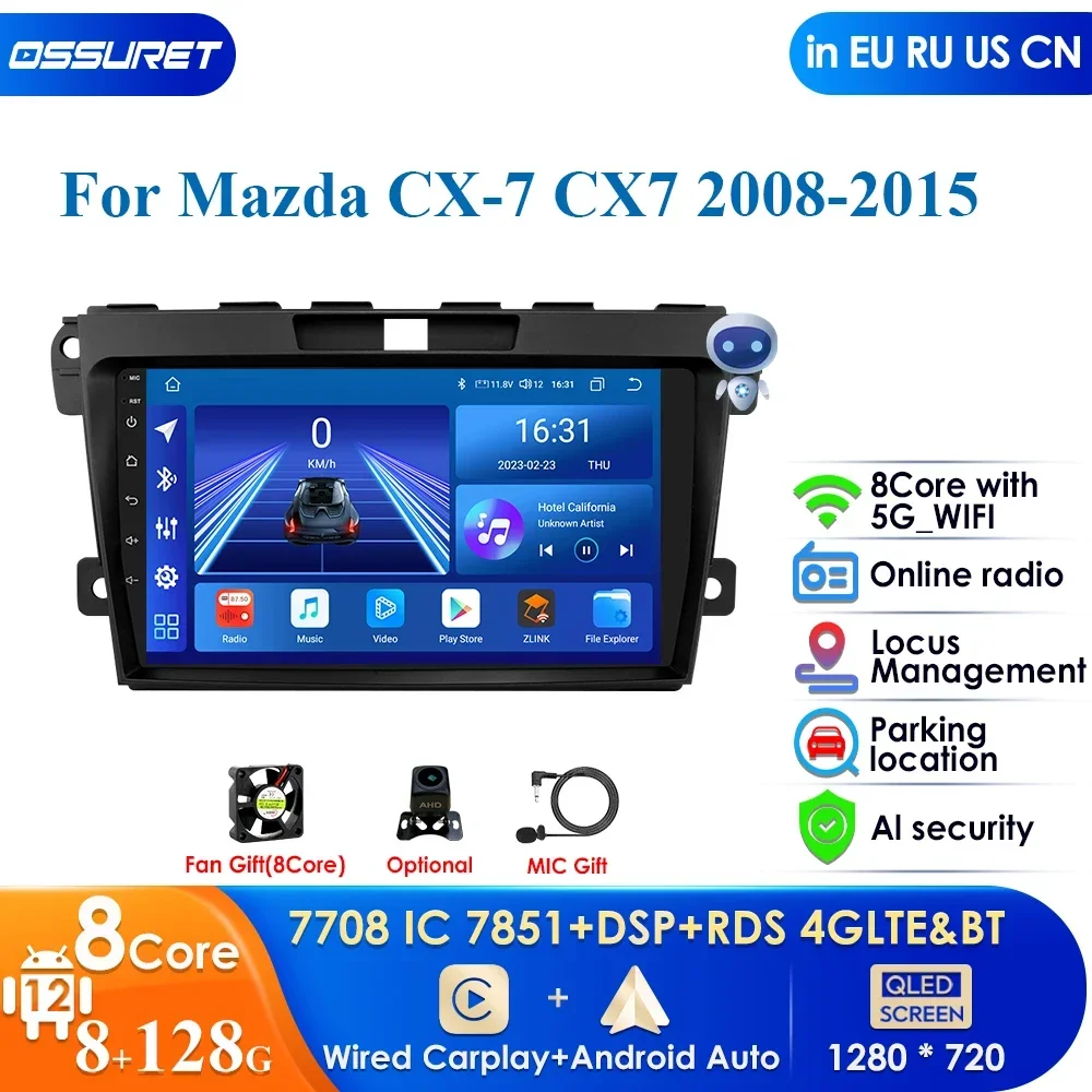 

Carplay 4G DSP QLED Screen 2din Android Autoradio for MAZDA CX-7 CX7 CX 7 2008-2015 Car Radio Multimedia Video Player GPS Stereo