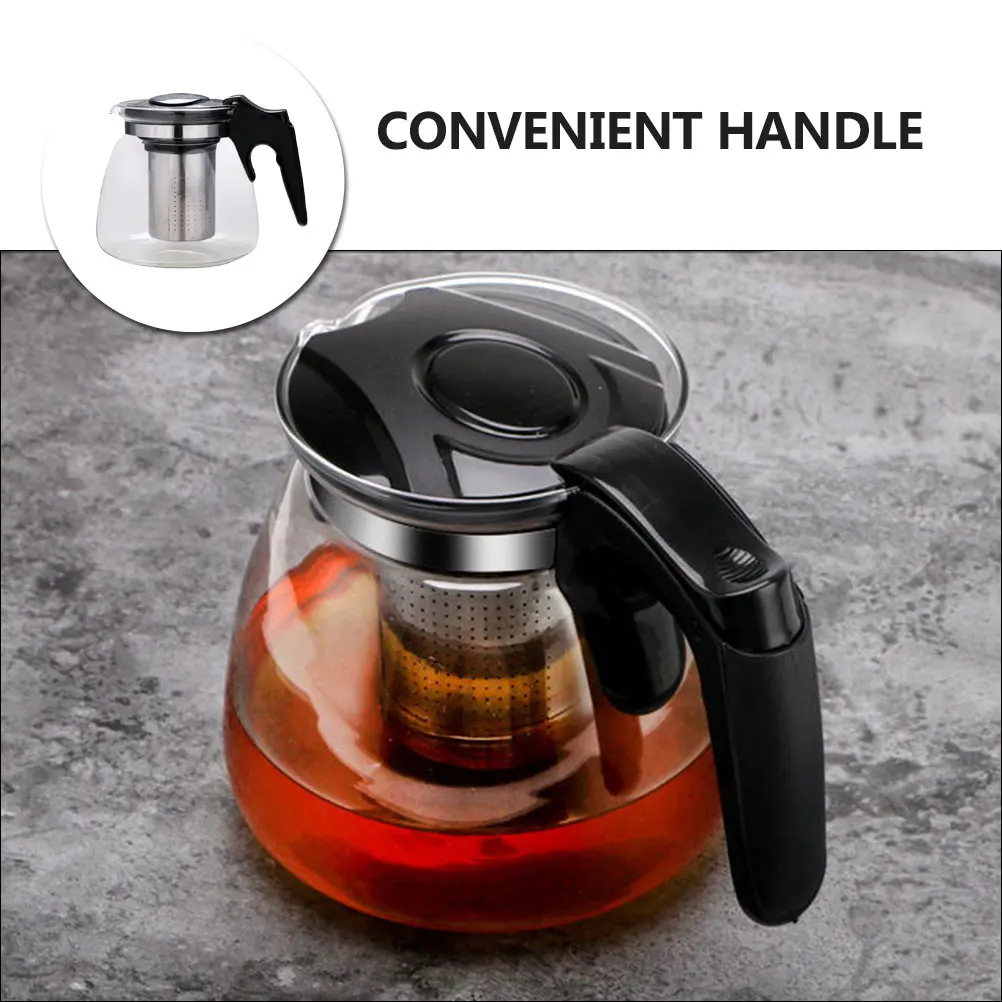 

Teapot Transparent Plastic Heat Resistant Explosion Proof Handle Non Slip Comfortable Tea Infuser Pitcher Filter Loose Leaf Tea