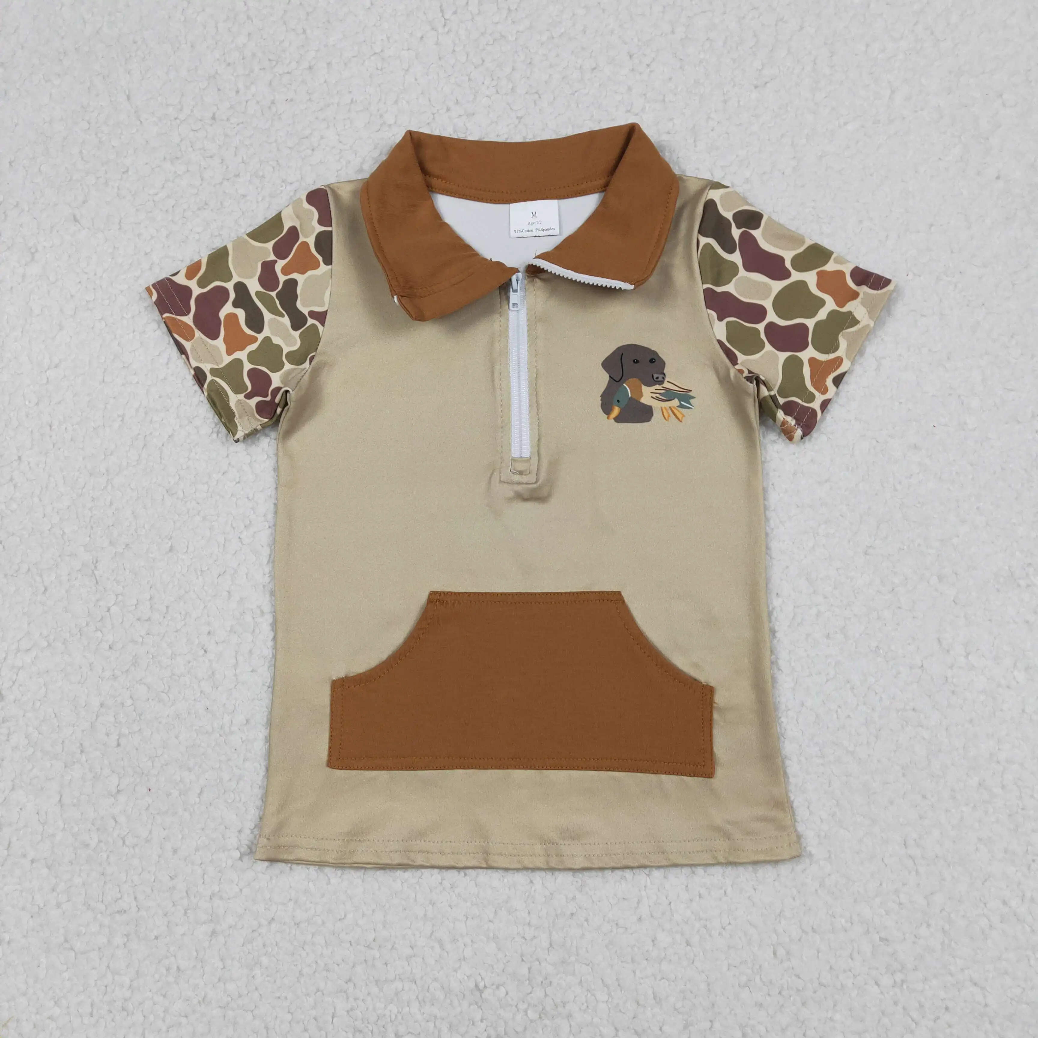 

z1122-16 BT1532 Wholesale Summer kids clothes boys puppy duck short sleeve top Boutique Children clothing