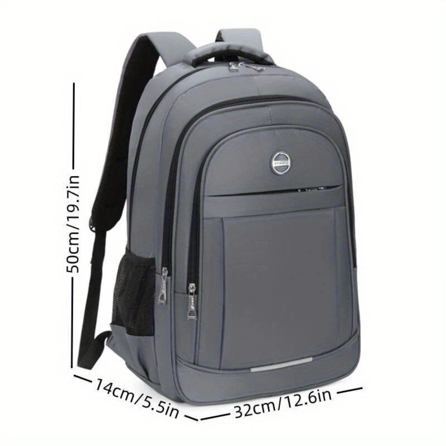 High Capacity Unisex PVC Leather Backpack - Laptop Compartment, Zipper Closure - Ideal for Students