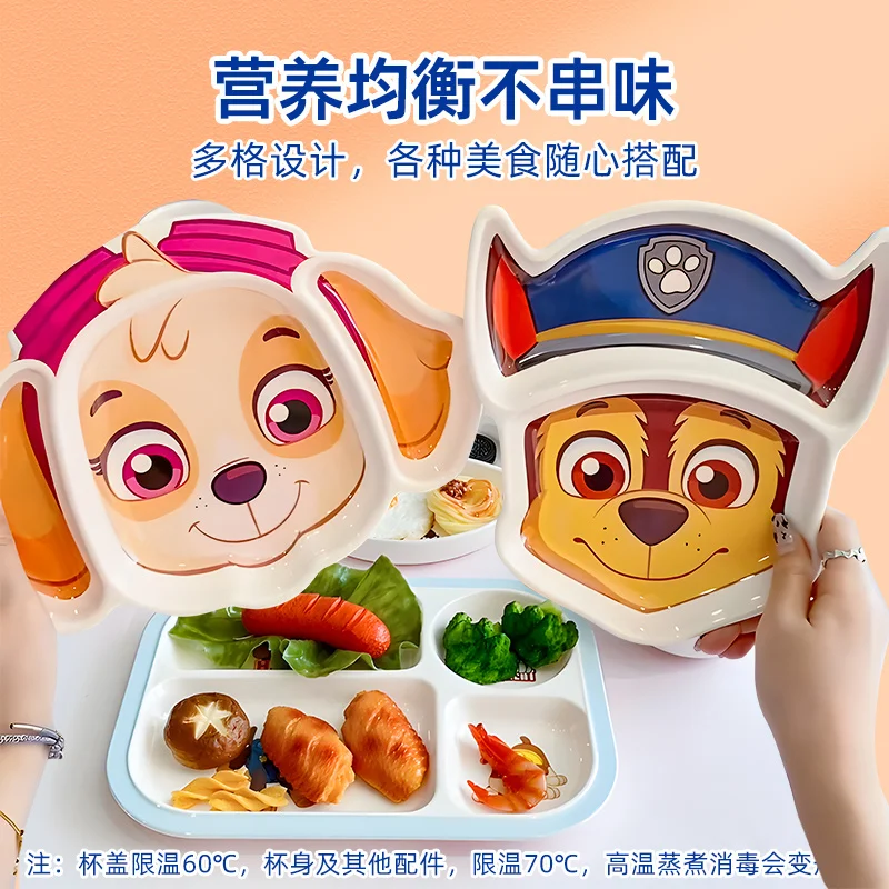 Original Paw Patrol  Baby Feeding Plate Children Tableware Tray Dish Bowl Fork Spoon Cup Food Training Dinnerware Set Kids Gift