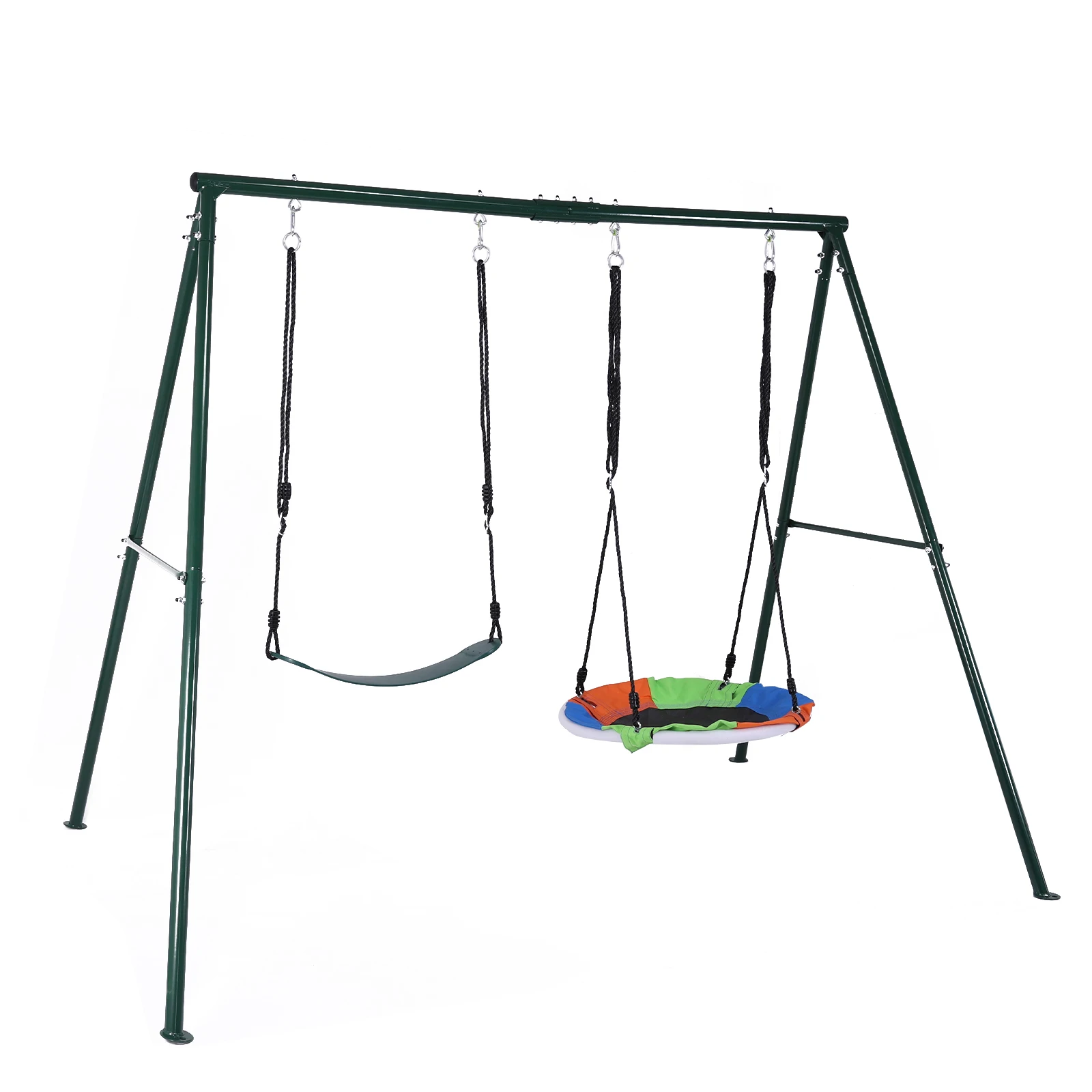 Supporto per altalena da esterno Supporto per amaca in metallo antiruggine Set di doppie cornici per altalena multiuso per il parco del centro commerciale della scuola materna