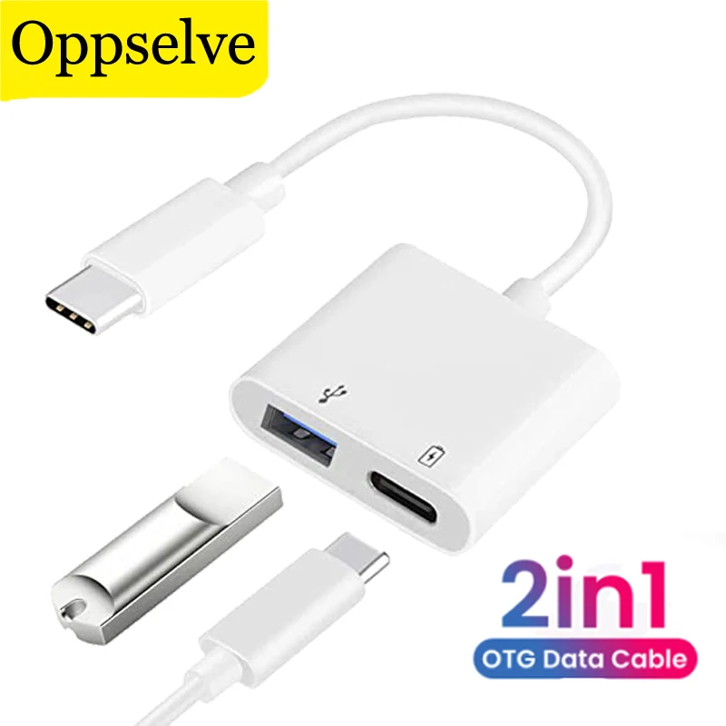 

USB C OTG Adapter Mini 2 In 1 Type C To USB A Converter PD 100W Fast Charging Port Cable For Huawei Xiaomi POCO Laptop iPod Pro