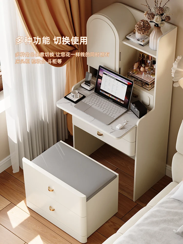 Small bedroom dressing table, bedside table, integrated modern and simple small unit makeup desk, multifunctional storage cabine