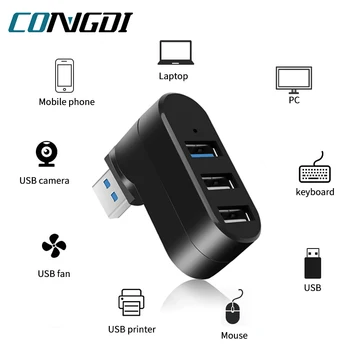 Bezprzewodowy koncentrator 3 w 1 USB 3.0 2.0 do laptopa Notebook 3 porty USB Splitter Mini U Disk Reader PC Akcesoria komputerowe