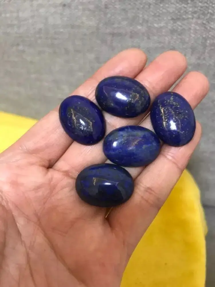 

(5 pieces/lot) Wholesale 18x25mm Lapis Oval Cab Cabochon Women Fashion making Jewelry Necklace Charm Free Shipping