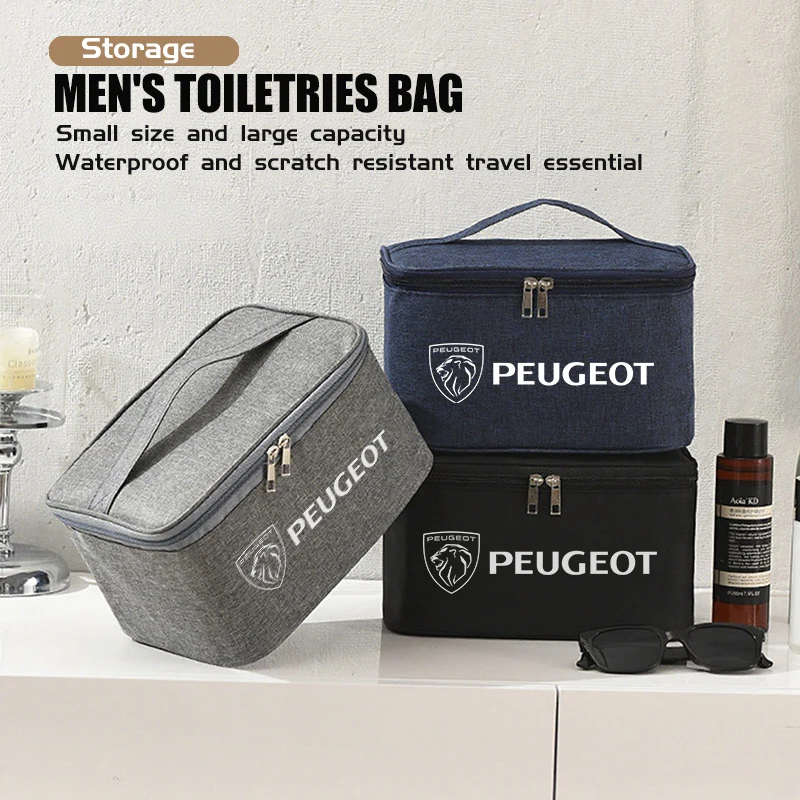 

Toiletries Storage Bag Portable Travel Business Wash Bag For Peugeot 206 307 308 3008 207 208 407 508 2008 5008 107 106