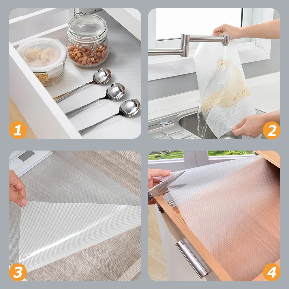 

EVA Waterproof Liner Kitchen Cabinet Protector Drawer Lining Dustproof Oilproof Shelf Liner Home Organizers Storage
