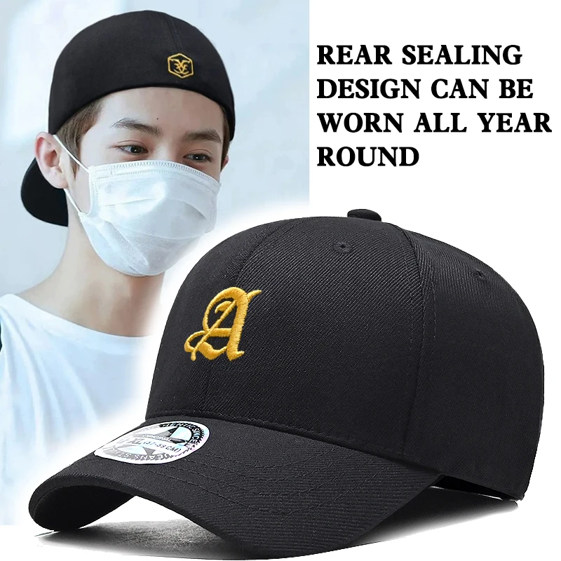 

Men's full back closed mouth hat for all seasons, casual outdoor travel, baseball cap, hardtop, fashionable duckbill cap