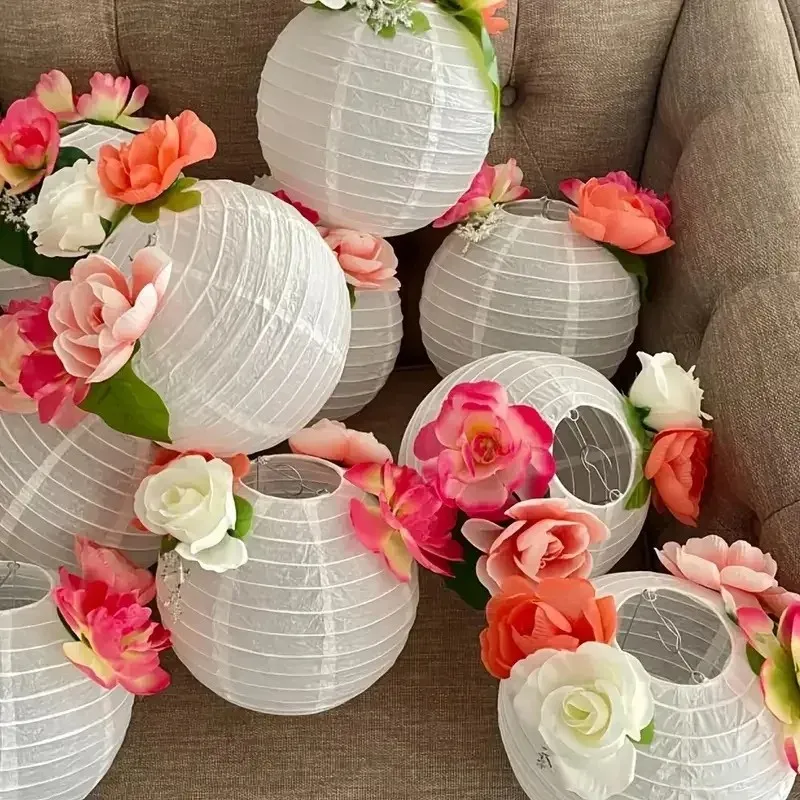 

Elegant White Chinese Lanterns round Paper Lampshade Latest Models for Party Holiday Wedding Decoration Lampion Hanging Ball